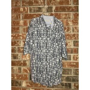 Vintage Bugle Boy Multi Button Up Shirt Men's XL 80s 90s Dad Retro Geometric